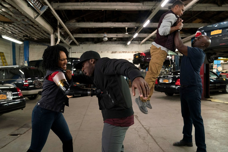 From left to right: Simone Missick as Misty Knight and Mike Colter as Luke Cage.